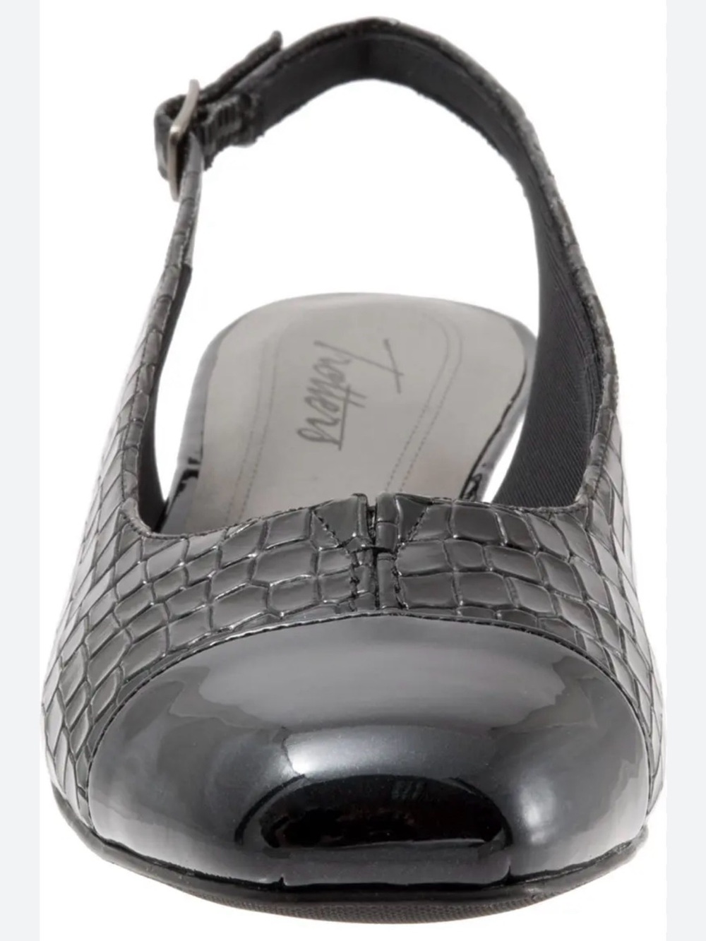 Trotters Womens Dea Dark Pewter Flat Shoes Size 8.5W WIDE